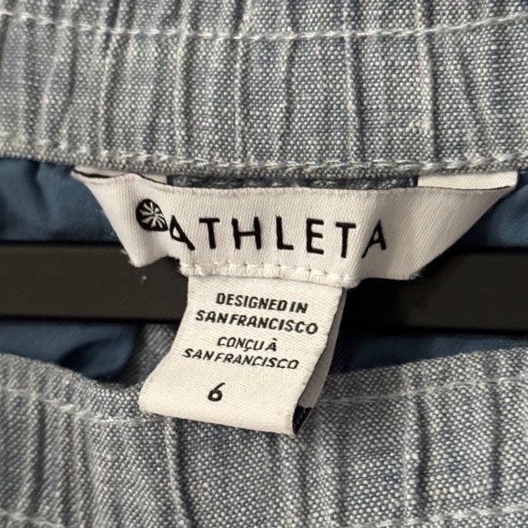 Athleta‎ Retreat Linen Joggers | Size 6 | Light Blue Chambray - Picture 5 of 8
